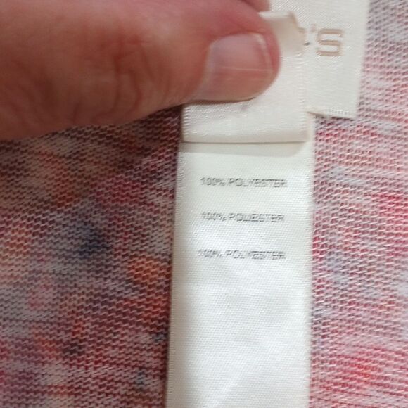 Chico's Fina Floral Flutter Sleeve Scarf Print Blouse - Size 0 / S - Picture 8 of 9